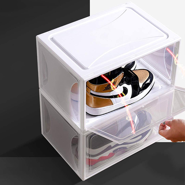 Transparent Plastic Storage Drop Front Sneakers Clear Stackable Organizer Mint Storage Shoe Box