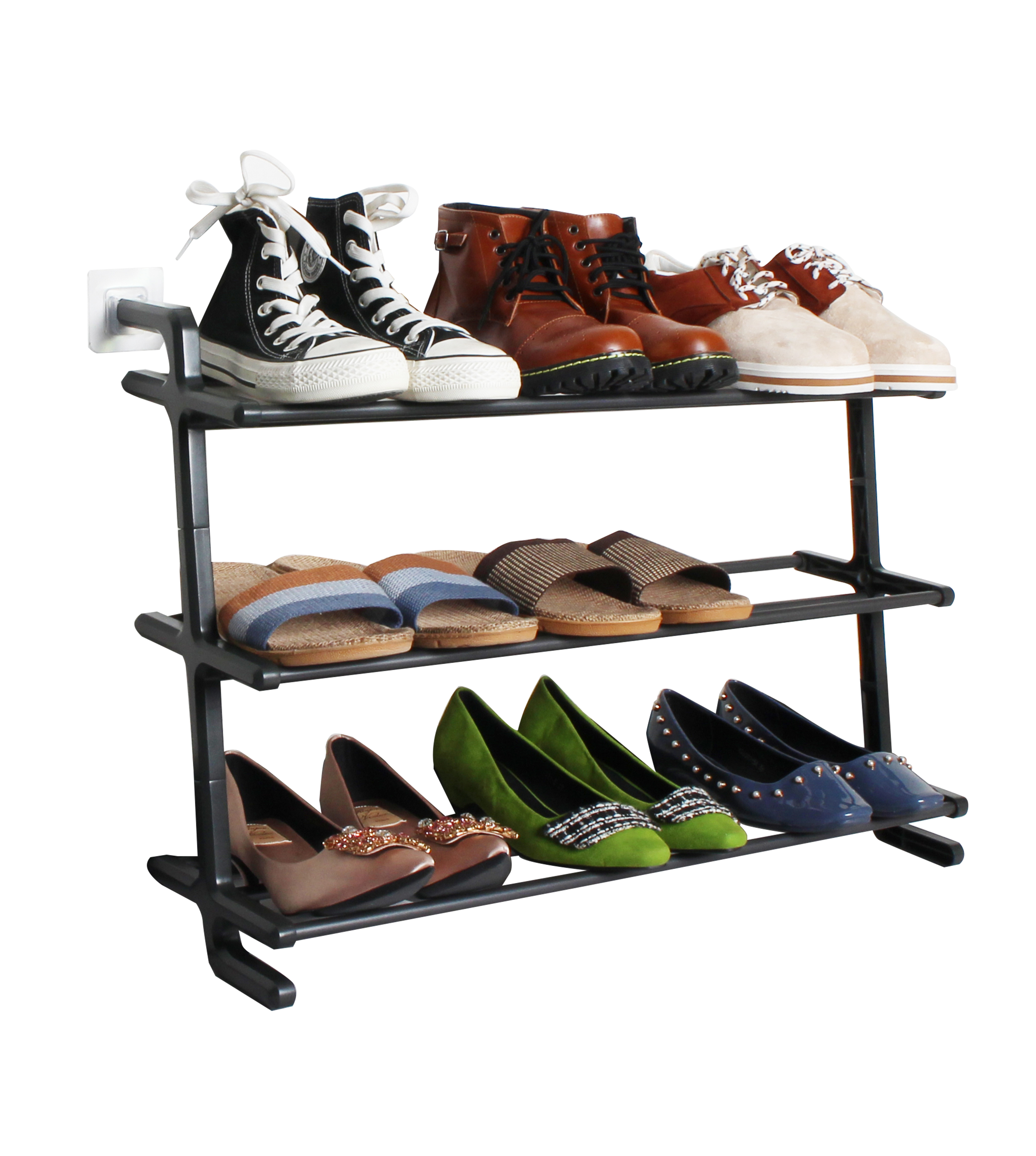 XLW-607 4 Tiers Simple Wall Shoe Storage Rack