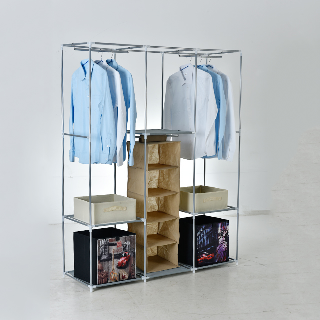 Collapsible Portable Folding Non Woven Storage Wardrobe For Clothes